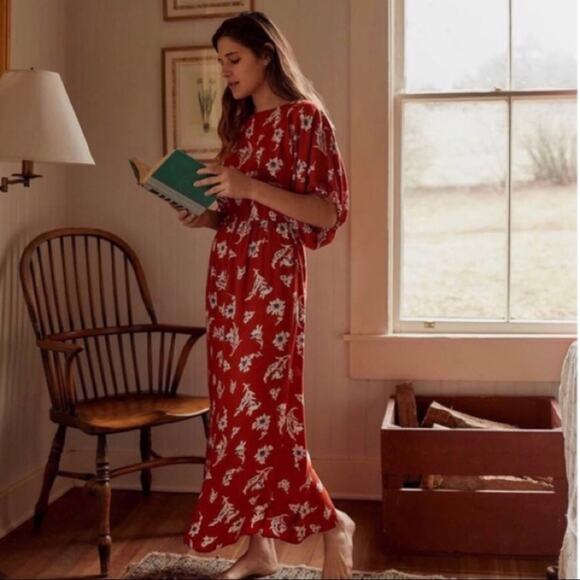 Christy Dawn Mia dress in Crimson Vine Cottagecore orange floral XS sustainable - Picture 2 of 14